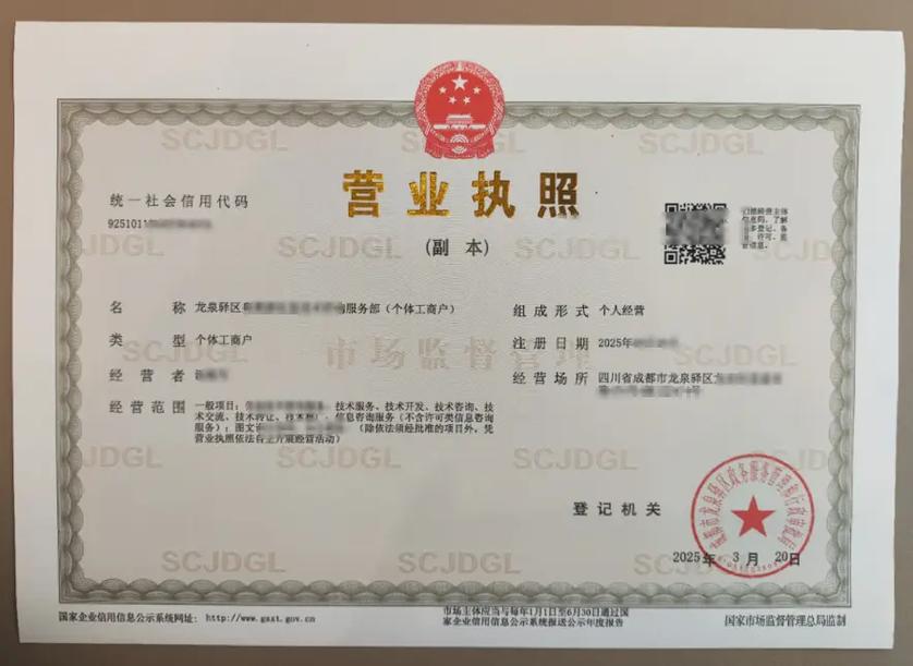 成都龍泉驛區(qū)個(gè)體工商戶注冊(cè)及稅務(wù)咨詢服務(wù)指南